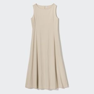 Elegant Beige Sleeveless Dress